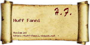 Huff Fanni névjegykártya